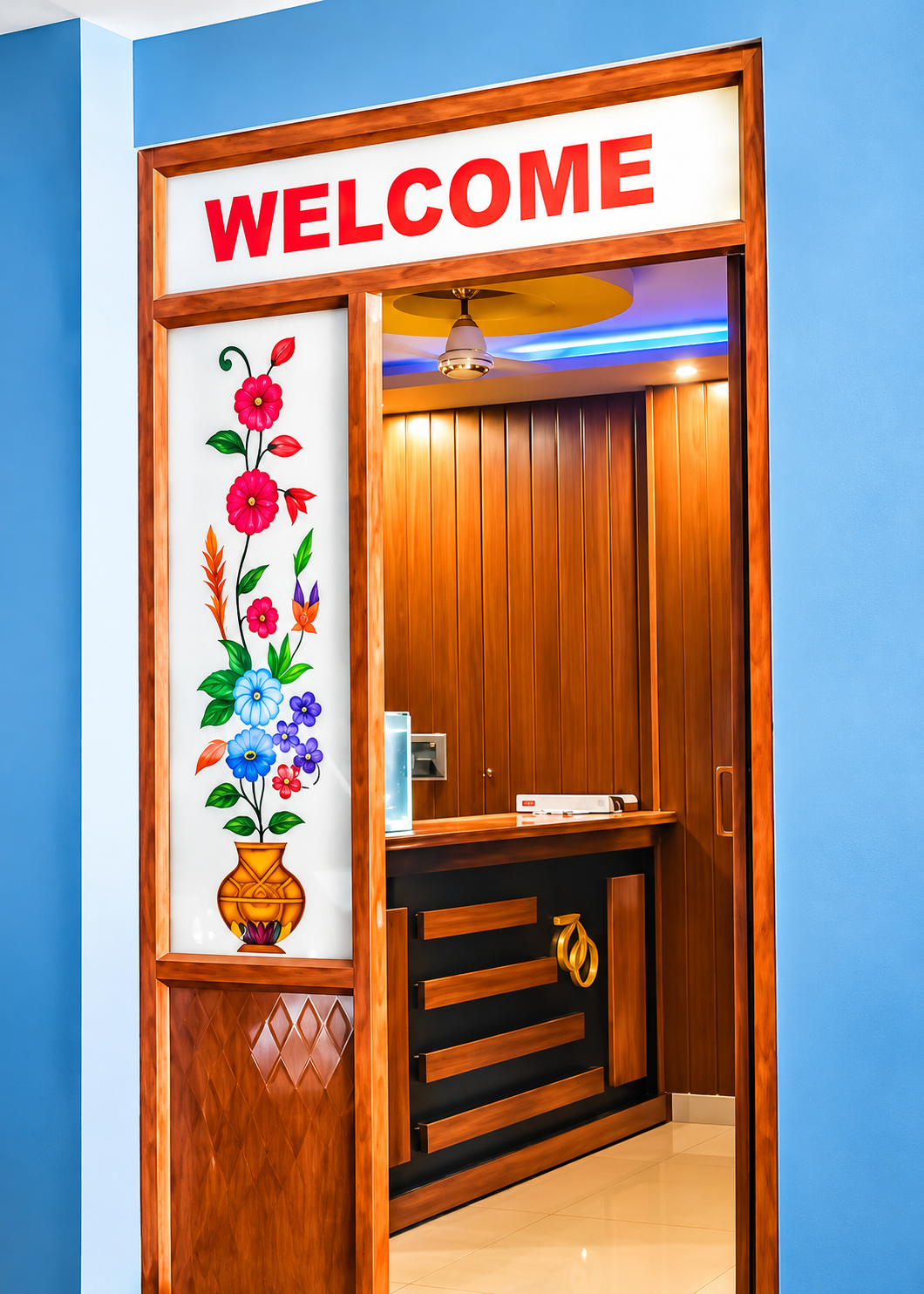 Vibrant Welcome Reception Entrance